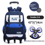 Children's Trolley Lightweight Shoulder Pad Wear-resistant Large Capacity Spine Protection Backpack Waterproof