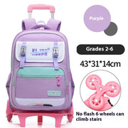 Children's Trolley Lightweight Shoulder Pad Wear-resistant Large Capacity Spine Protection Backpack Waterproof