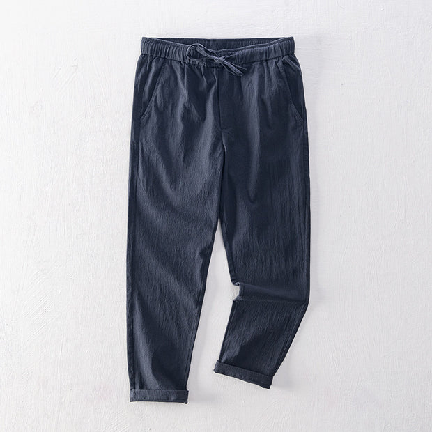 Simple Tether Solid Color Casual Pants Men