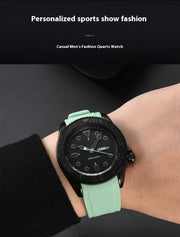 Men's Three-pin Multi-functional Silicone Band Quartz Watch