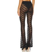 Lace Versatile High Elastic See-through Casual Trousers