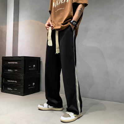 Men's Casual Striped Loose Wide Leg Pants