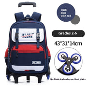 Children's Trolley Lightweight Shoulder Pad Wear-resistant Large Capacity Spine Protection Backpack Waterproof