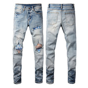 Men's Personalized Printed Ripped Jeans