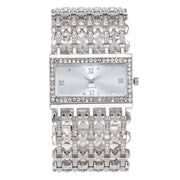 Women's Steel Band Diamond Watch Square Roman Rhinestone