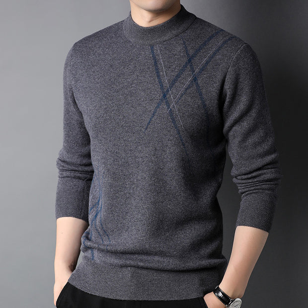 Men's Pure Wool Jacquard Sweater