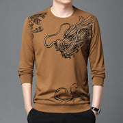 Round Neck Flocking Casual T-shirt Men