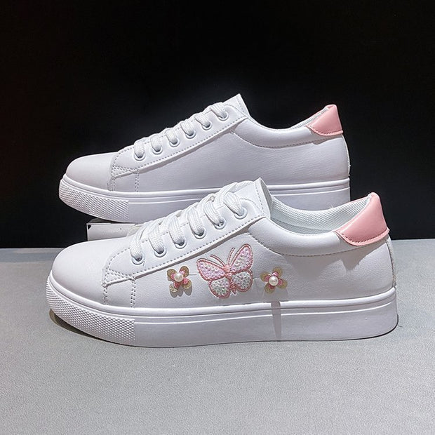 Women's Flat Low-top Sneakers Bow