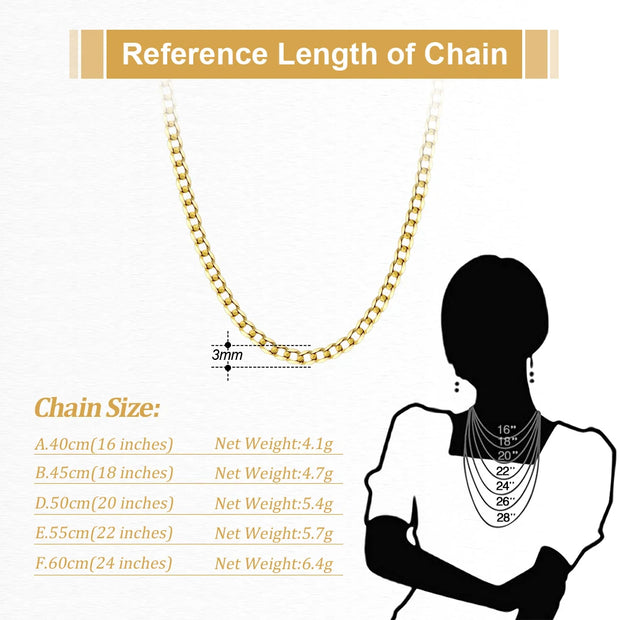 ORSA JEWELS 925 Sterling Silver Italian 3mm/5mm Cuban Chain Necklace for Women Men Handmade Fashion Silver Necklace Jewelry SC60