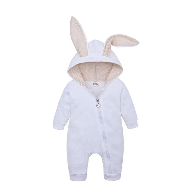 Cartoon Newborn Baby Clothes Boys Romper Long Sleeve Hooded Zipper Baby Girl Romper Spring & Autumn Infant Clothing 3-18 Months