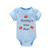 Newborn Baby Clothes Short Sleeve Boy Clothing Mommy's New Man Design 100% Cotton Rompers De Bebe Costumes Black