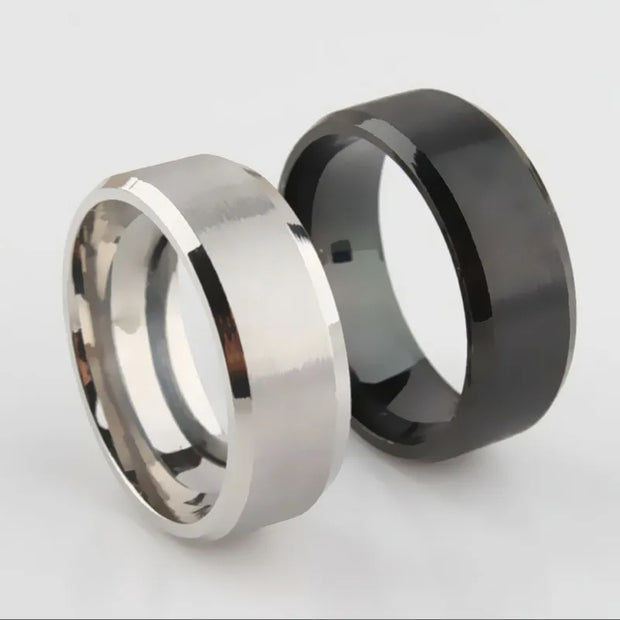 JUCHAO Jewellery Classic Rings Men Titanium Steel Black Jewelry ring New 2024