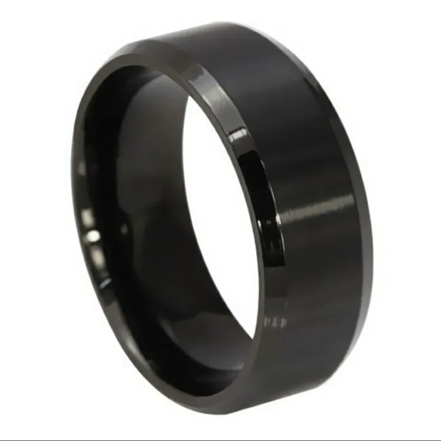 JUCHAO Jewellery Classic Rings Men Titanium Steel Black Jewelry ring New 2024