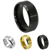 JUCHAO Jewellery Classic Rings Men Titanium Steel Black Jewelry ring New 2024