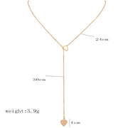 2019 Fashion New Personality Peach Heart Love Long Pendant Women's Necklace Metal Birthday Gift Jewelry Statement Necklace