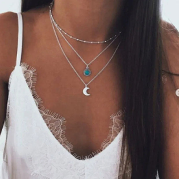 2019 Fashion New Personality Peach Heart Love Long Pendant Women's Necklace Metal Birthday Gift Jewelry Statement Necklace