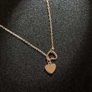 2019 Fashion New Personality Peach Heart Love Long Pendant Women's Necklace Metal Birthday Gift Jewelry Statement Necklace