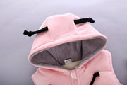 2020 Winter 3pcs Kids Thickening Hooded Vest Sweater Pant Sport Suits Baby Boys And Girls Warm Cartoon Outfit Children Clothing