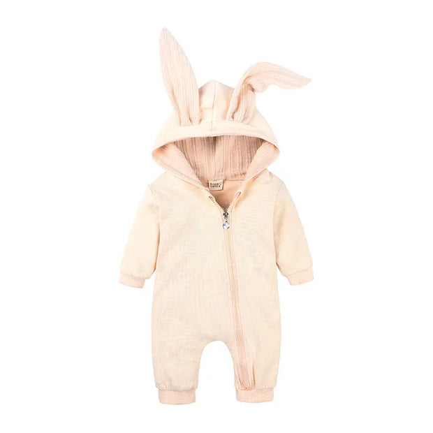 Cartoon Newborn Baby Clothes Boys Romper Long Sleeve Hooded Zipper Baby Girl Romper Spring & Autumn Infant Clothing 3-18 Months