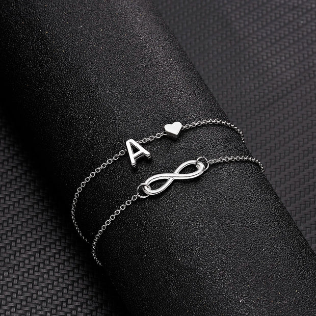 26 Letters Anklets On Foot Ankle Charm Heart Female Fashion Bracelet & Bangle Women Birthday Jewellery Leg Chain Gifts New Trend