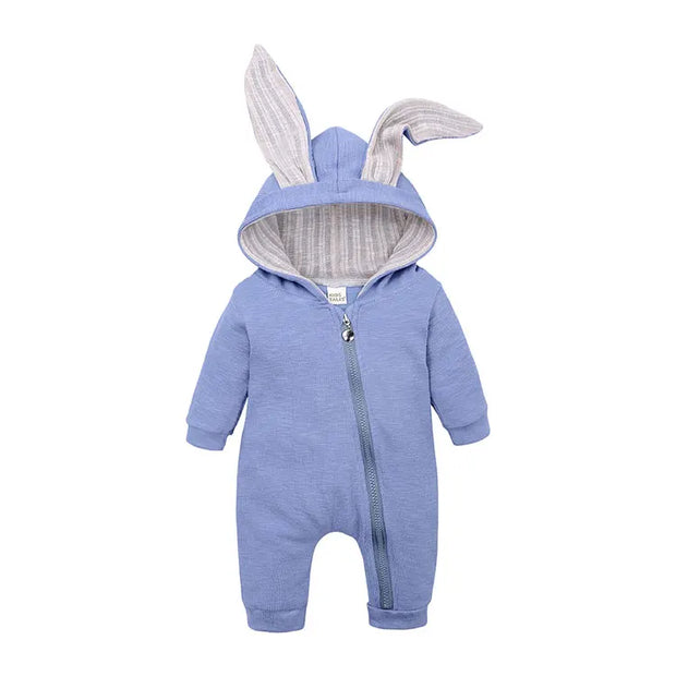 Cartoon Newborn Baby Clothes Boys Romper Long Sleeve Hooded Zipper Baby Girl Romper Spring & Autumn Infant Clothing 3-18 Months