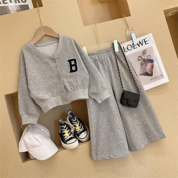 Menoea 2023 Girl Clothes Set Childrens Clothing Spring Suit Jacket+Pants 2PCS Toddler Girl Sport Suit Kids Baby Girl Outfit Sets