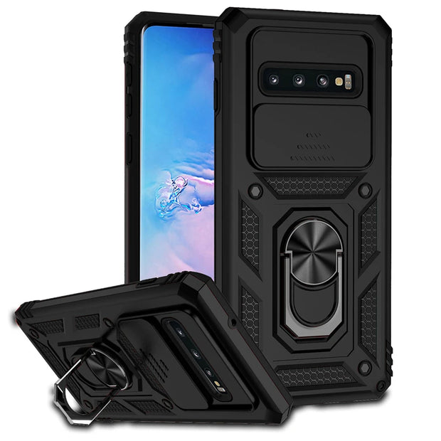 For Samsung Galaxy S10 S10 Plus Case Slide Camera Lens Protect Phone Case For Samsung S10 Plus Magnetic Ring Holder Back Cover