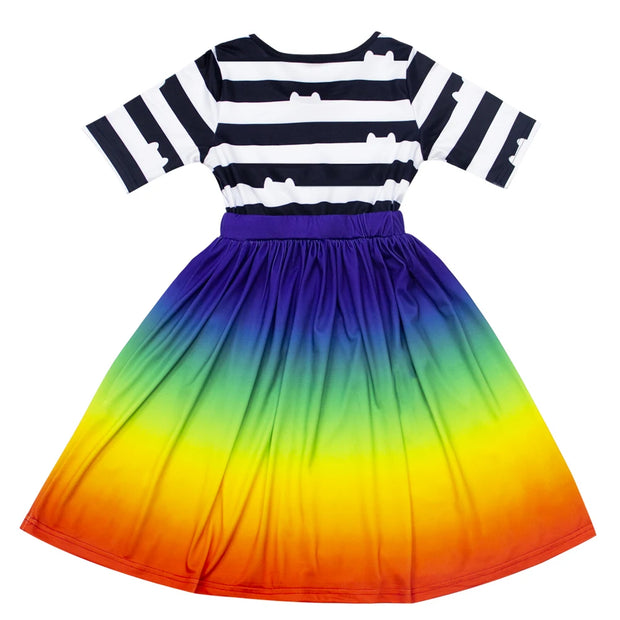 Children's Gabby Dress Girl's Black And White Striped Dress