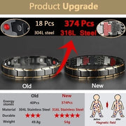 Men Jewellery Magnetic Therapy Element Slimming Weight Loss Bracelet for Men Anti-Fatigue Healing Hematite Bracelet Jewelry Gift