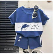 Children's Sets mother Kids Clothes Boys Girl T-shirt Shorts 2PCS  Short sleeve Baby Children Clothing Toddler Suit Suit Striped