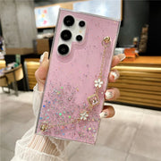 Flower Bracelet Glitter Phone Case For Samsung Galaxy A54 A55 A35 A24 A25 A15 A05 A05S A33 A34 A53 A73 A14 A13 A23 Chain Cover