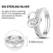 2 Pcs Ring Sets 925 Silver Jewelry Moon & Sun Ring For Women Wife Valentines's Day Gift Jewellery Lover 2 IN 1 Statement Band