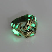 2024 Fashion Luminous Dragon Rings Gothic Adjustable Men Stainless Steel Rings Unique Boys Jewellery Vintage Halloween Anillos