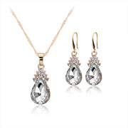 3pcs/set Gold color Jewelry Sets Wedding Beads Crystal Bridal Jewellery bridal necklace earrings wedding party gift set