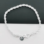 New High quality 925 Sterling Silver 4MM Women Men chain Male Twisted Rope Bracelets Fashion Silver Jewelry