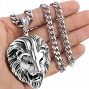 Vintage Mens Jewellery Lion Head Necklace Pattern Carving Necklace Animal Necklace Men Rock Punk Hip Hop Jewelry AnniversaryGift