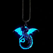 Punk Luminous Dragon Jewelry Pendant Necklace Glow In The Dark Animal Fluorescence Necklaces for Men Women Jewellery Accessories