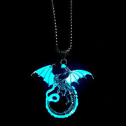 Punk Luminous Dragon Jewelry Pendant Necklace Glow In The Dark Animal Fluorescence Necklaces for Men Women Jewellery Accessories