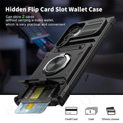 Case For Samsung Galaxy S24 S23 Ultra Plus A55 A35 A15 4G 5G Magnetic Rotated Ring Kickstand Heavy Drop Protection Wallet Cover