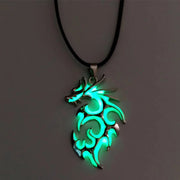 Punk Luminous Dragon Jewelry Pendant Necklace Glow In The Dark Animal Fluorescence Necklaces for Men Women Jewellery Accessories