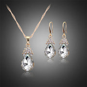 3pcs/set Gold color Jewelry Sets Wedding Beads Crystal Bridal Jewellery bridal necklace earrings wedding party gift set