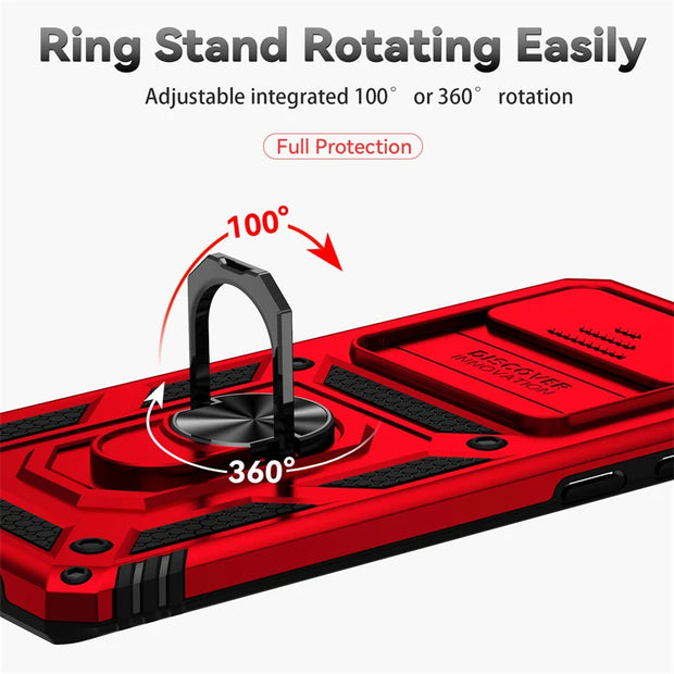 For Samsung Galaxy S10 S10 Plus Case Slide Camera Lens Protect Phone Case For Samsung S10 Plus Magnetic Ring Holder Back Cover