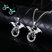 Punk Luminous Dragon Jewelry Pendant Necklace Glow In The Dark Animal Fluorescence Necklaces for Men Women Jewellery Accessories