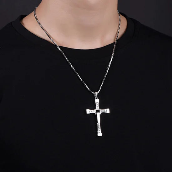 Mens Jewellery Zircon Cross Pendant Necklace Chain for Men Friend Gift Hip-hop Punk Party Faith Jewelry Accessories Colla Hombre