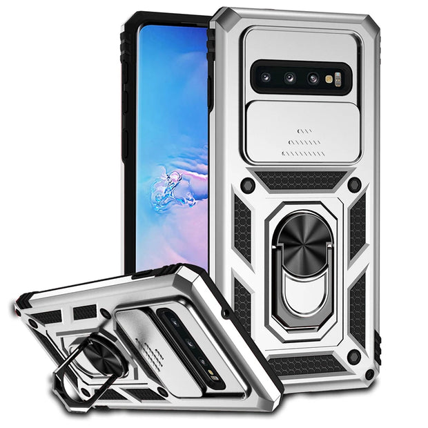 For Samsung Galaxy S10 S10 Plus Case Slide Camera Lens Protect Phone Case For Samsung S10 Plus Magnetic Ring Holder Back Cover