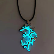 Punk Luminous Dragon Jewelry Pendant Necklace Glow In The Dark Animal Fluorescence Necklaces for Men Women Jewellery Accessories