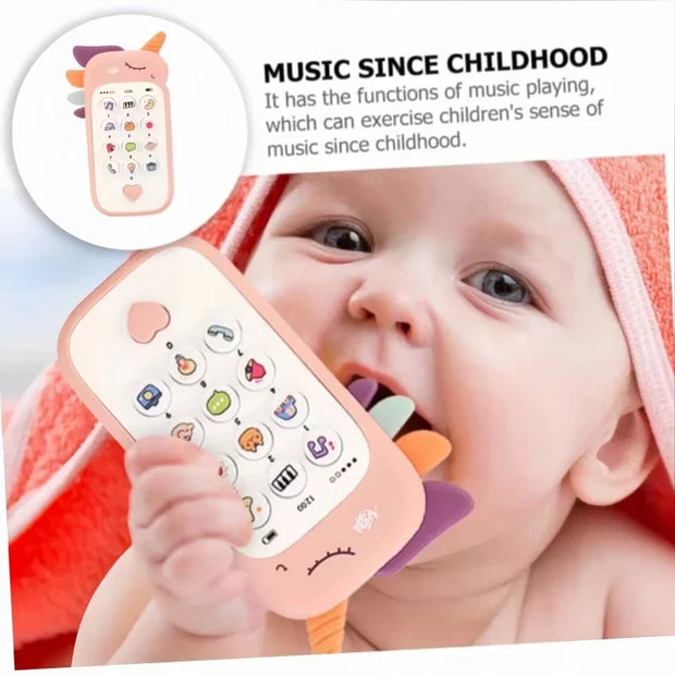 Baby Simulation Phone Toy with Teether Infant Early Education Learning Machine Music Sound Telephone Sleeping Toys for Kids Gift