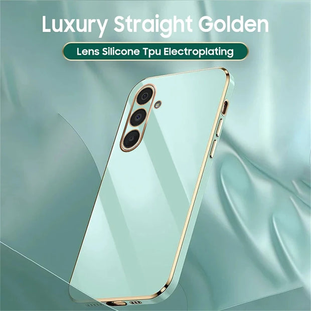 For A15 Case Samsung Galaxy A05 A25 A35 A55 A14 A24 A34 A54 A13 A23 A33 A53 A73 A52 Luxury Square Plating Shockproof Back Cover