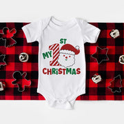 My 1st Christmas Baby Bodysuit Deer Santa Printed Newborn Jumpsuits Christmas Party Baby Infant Outfits Xmas Girls Boys Clothing