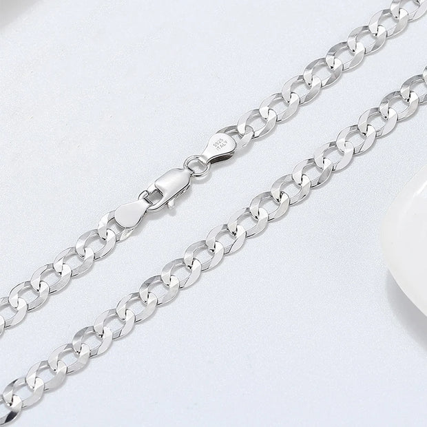 ORSA JEWELS Italian 925 Sterling Silver 2.6mm 3.7mm 5.0mm Flat Mariner Chain Necklace for Women Men Fashion Silver Jewelry SC78